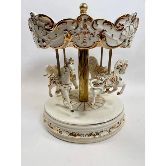 San Francisco Music Box Co Jewel of the Empire Porcelain Carousel Emperors Waltz - Picture 1 of 8